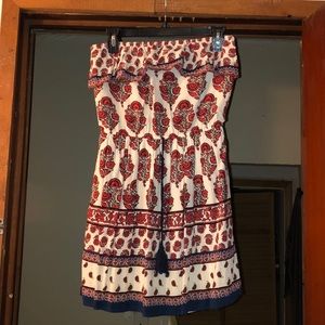 Missimo strapless paisley print dress